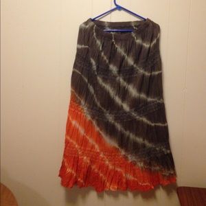 Bohemian Cafe skirt. Tie Dye. Size XL. Cotton.